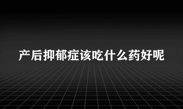 产后抑郁症该吃什么药好呢