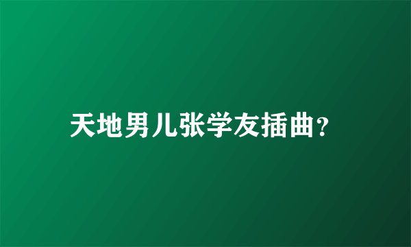 天地男儿张学友插曲？