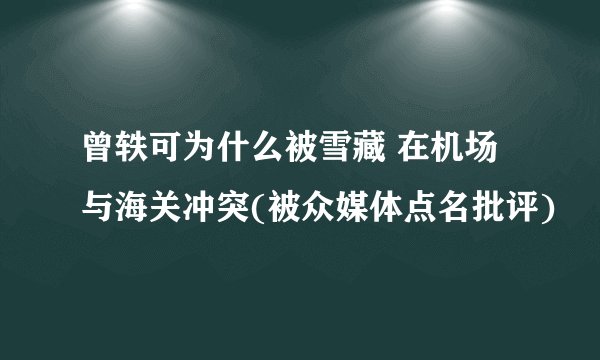 曾轶可为什么被雪藏 在机场与海关冲突(被众媒体点名批评)