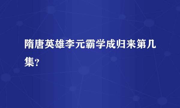 隋唐英雄李元霸学成归来第几集？