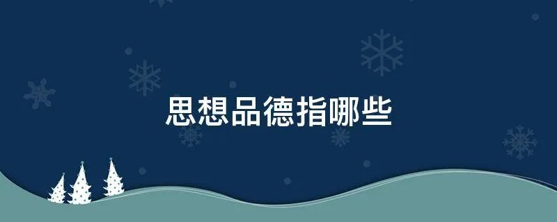 思想品德指哪些