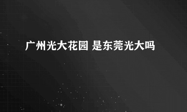 广州光大花园 是东莞光大吗