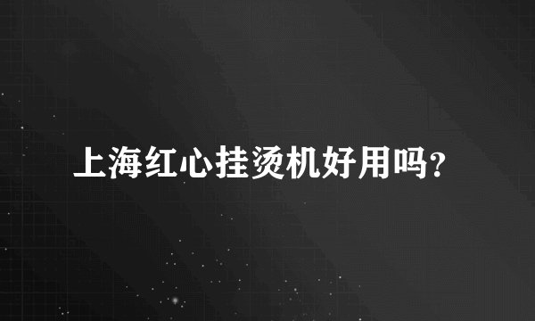 上海红心挂烫机好用吗？