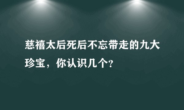 慈禧太后死后不忘带走的九大珍宝,你认识几个?