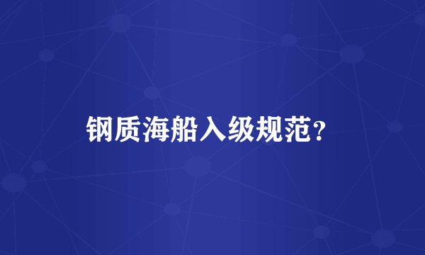 钢质海船入级规范？