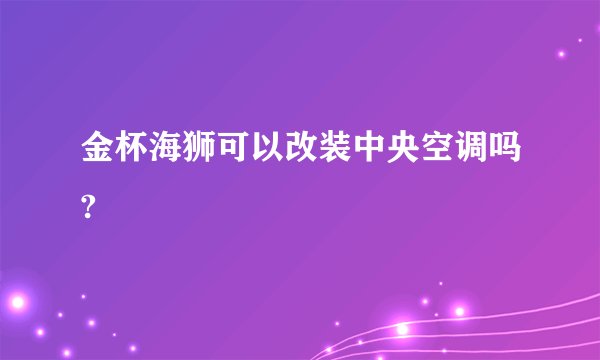 金杯海狮可以改装中央空调吗?