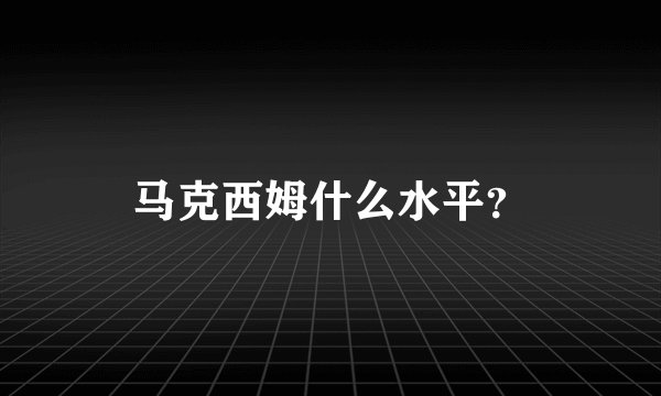 马克西姆什么水平？