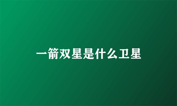 一箭双星是什么卫星
