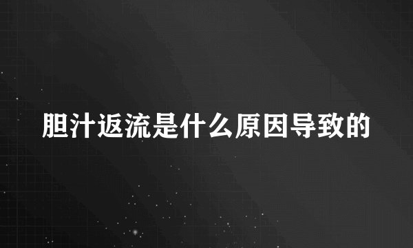 胆汁返流是什么原因导致的