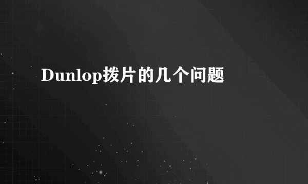 Dunlop拨片的几个问题