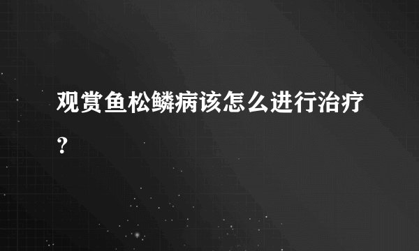 观赏鱼松鳞病该怎么进行治疗？