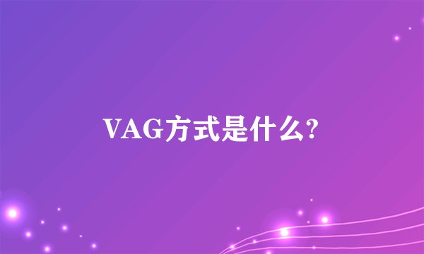 VAG方式是什么?