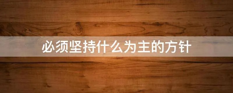 必须坚持什么为主的方针