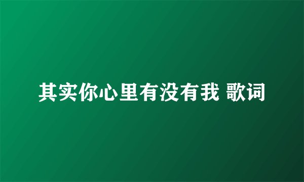 其实你心里有没有我 歌词