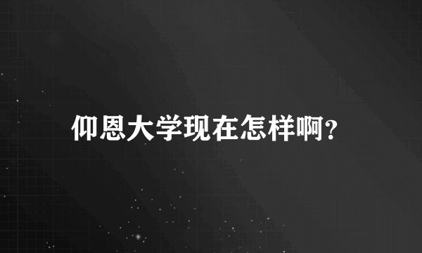 仰恩大学现在怎样啊？