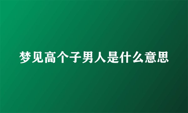 梦见高个子男人是什么意思