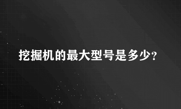 挖掘机的最大型号是多少？