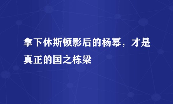 拿下休斯顿影后的杨幂,才是真正的国之栋梁