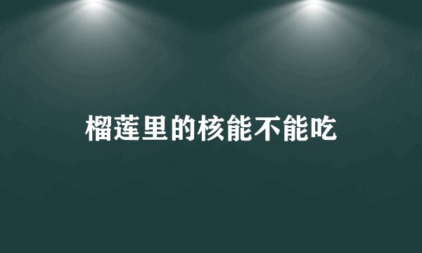 榴莲里的核能不能吃