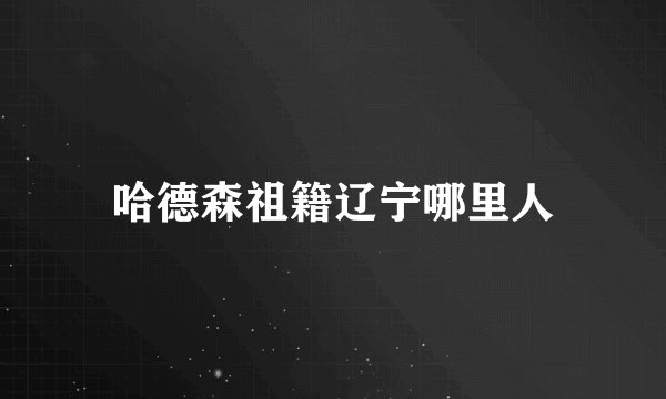 哈德森祖籍辽宁哪里人