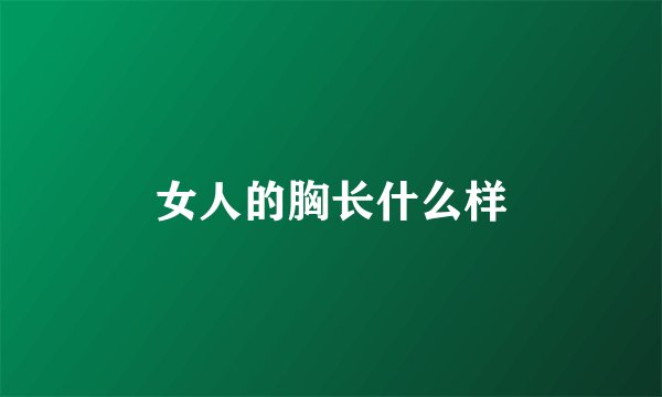 女人的胸长什么样