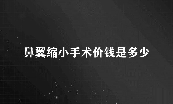 鼻翼缩小手术价钱是多少