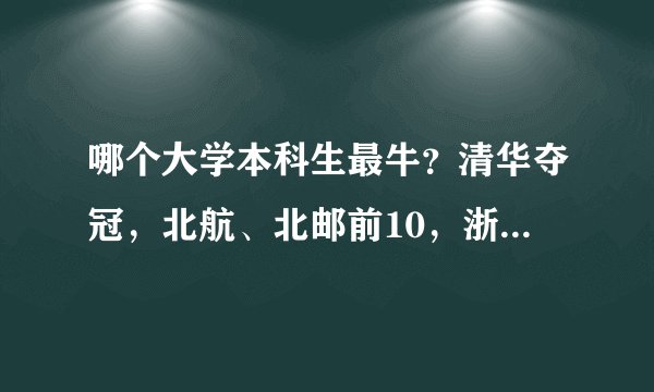 哪个大学本科生最牛？清华夺冠，北航、北邮前10，浙大、华科前15