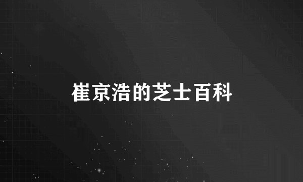 崔京浩的芝士百科