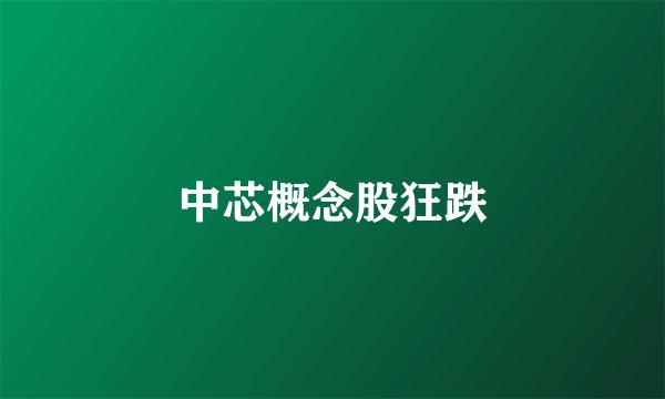 中芯概念股狂跌