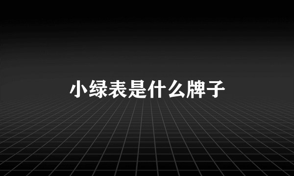 小绿表是什么牌子
