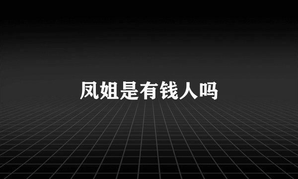 凤姐是有钱人吗