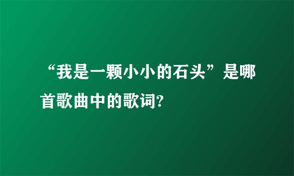 “我是一颗小小的石头”是哪首歌曲中的歌词?