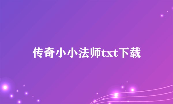 传奇小小法师txt下载