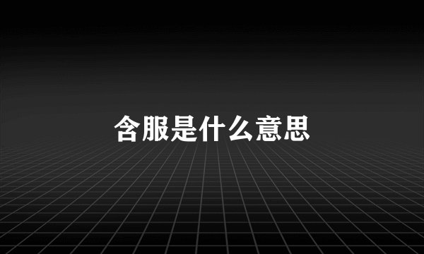 含服是什么意思