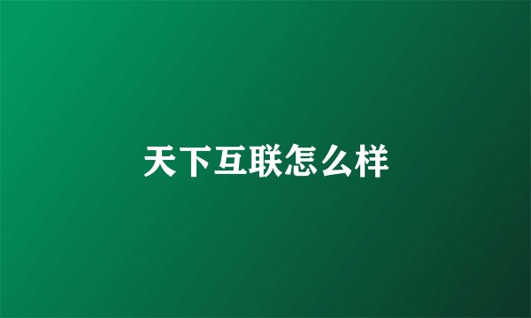 天下互联怎么样