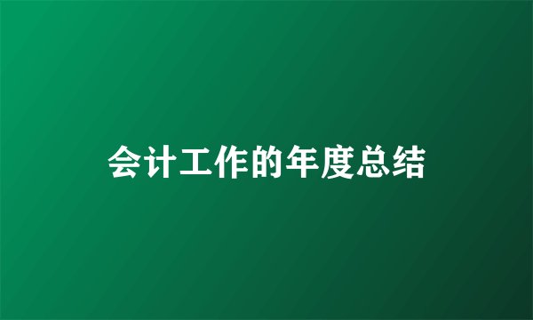 会计工作的年度总结