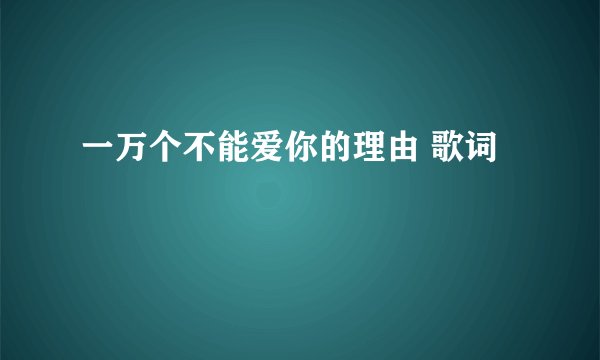 一万个不能爱你的理由 歌词