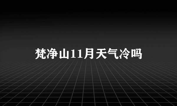 梵净山11月天气冷吗