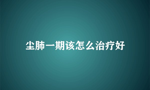 尘肺一期该怎么治疗好
