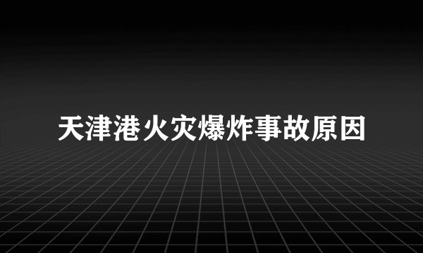 天津港火灾爆炸事故原因
