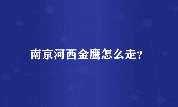 南京河西金鹰怎么走？