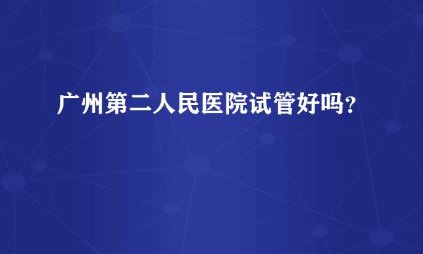 广州第二人民医院试管好吗？