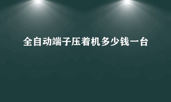 全自动端子压着机多少钱一台