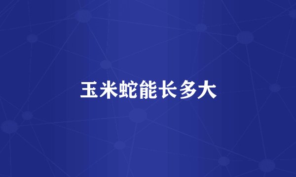 玉米蛇能长多大