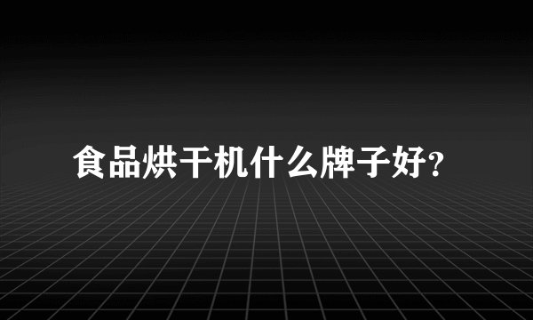 食品烘干机什么牌子好?