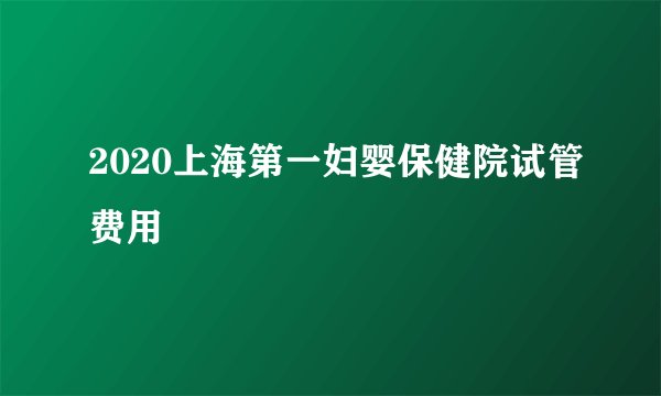 2020上海第一妇婴保健院试管费用