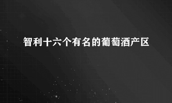 智利十六个有名的葡萄酒产区