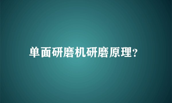 单面研磨机研磨原理？