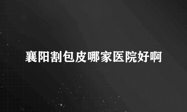 襄阳割包皮哪家医院好啊