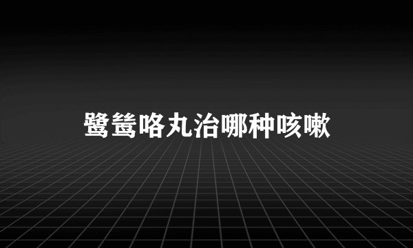 鹭鸶咯丸治哪种咳嗽